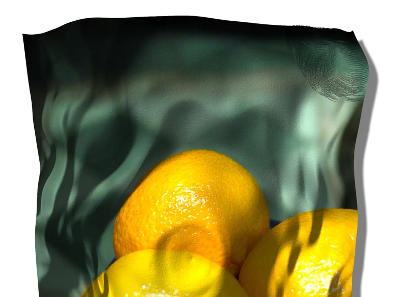 In the image we can see three oranges in the bowl.