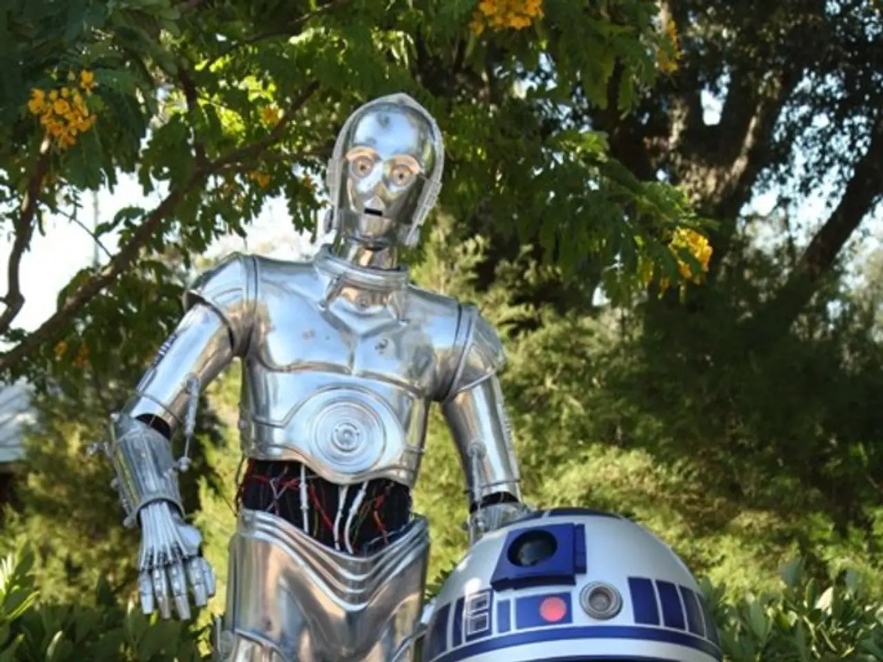 This is a robot near to it we can see an android robot machine. Behind to the robot we can see a...