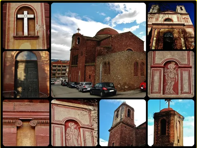 It is the college of nine images where we can see there is a building in the middle. In front of...